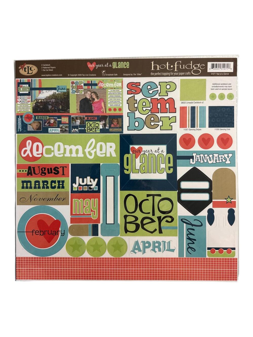 TLC 2008 Hot Fudge Year at a Glance Scrapbook Paper Craft Kit